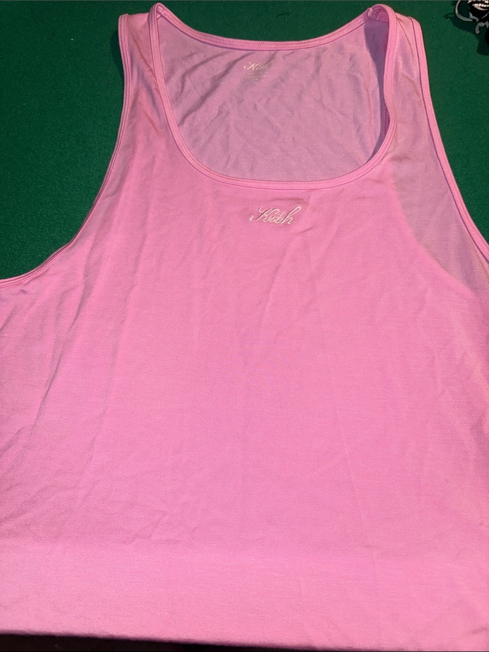 KITH Pink Scoop Neck Tank Top with Subtle Logo